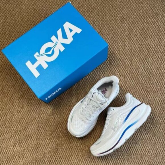 HOKA Women's Bondi 9 Running Shoes Ash Grey/White - Picture 5 of 5